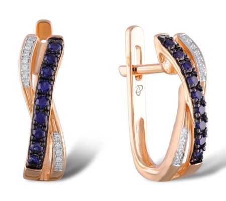 14KRWB Earrings Blue Sapphire,Diamond (E304883SAP14KRWB)