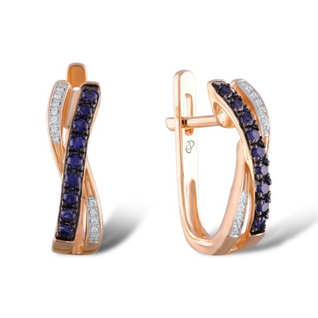 14KRWB Earrings Blue Sapphire,Diamond (E304883SAP14KRWB)