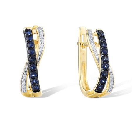 14KYWB Earrings Blue Sapphire,Diamond (E304883SAP14KYWB)