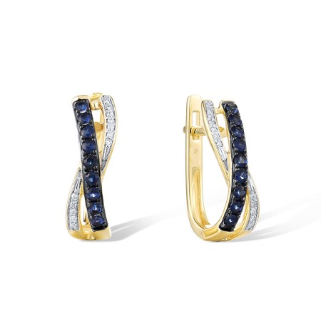 14KYWB Earrings Blue Sapphire,Diamond (E304883SAP14KYWB)