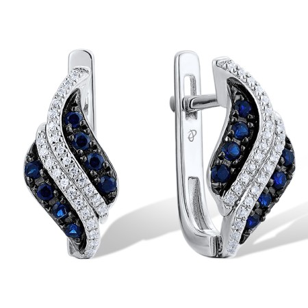 14KWB Earrings Blue Sapphire,Diamond (E304954SAP14KWB)
