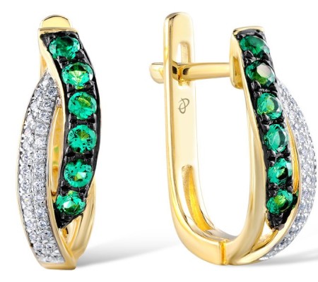 14KYWB Earrings Diamond,Emerald (E304964EMR14KYWB)