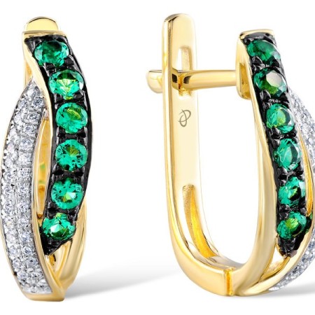 14KYWB Earrings Diamond,Emerald (E304964EMR14KYWB)