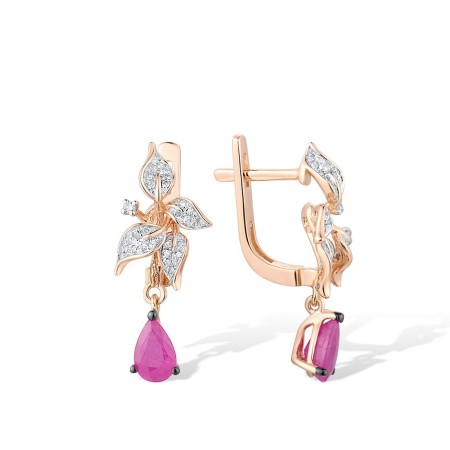 14KRWB Earrings African Ruby,Diamond (E305028RUB14KRWB)