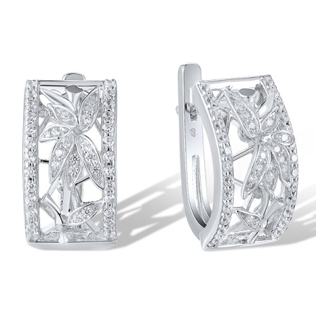 Sterling Silver Earrings White Cubic Zirconia (E305331WCZSL925)