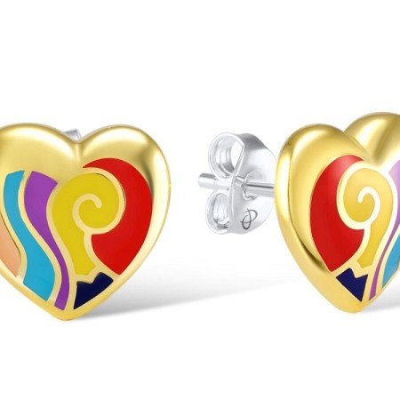 Sterling Silver w/ IONIC YELLOW PLATING Earrings Enamel (E305430ENASP925)