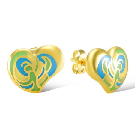 Sterling Silver w/ Yellow Plating Earrings Enamel (E305431ENASY925)