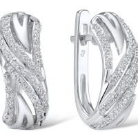 Sterling Silver Earrings White Cubic Zirconia (E305507WCZSL925)