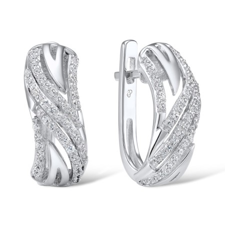 Sterling Silver Earrings White Cubic Zirconia (E305507WCZSL925)