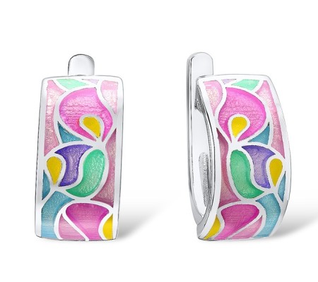 Sterling Silver Earrings Enamel (E305584ENA2SL925)