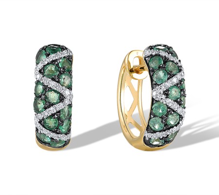 14KYWB Earrings Diamond,Emerald (E305598EMR14KYWB)