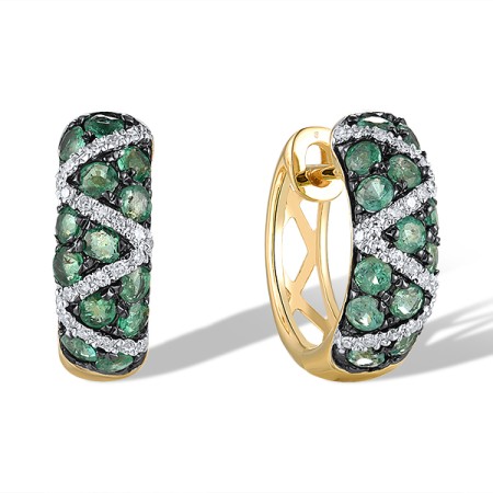14KYWB Earrings Diamond,Emerald (E305598EMR14KYWB)