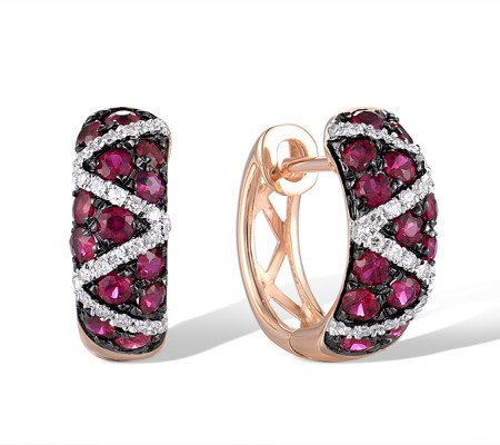 14KRWB Earrings Diamond,Ruby (E305598RUY14KRWB)