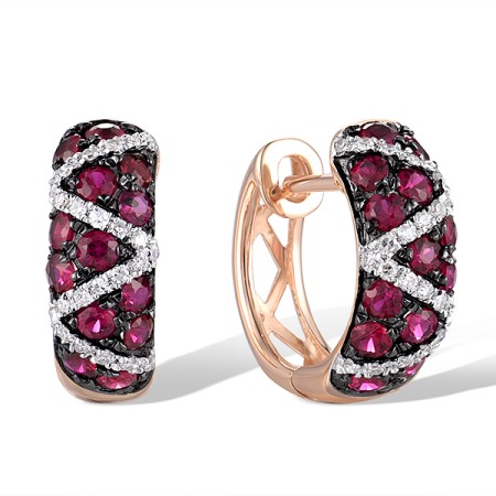 14KRWB Earrings Diamond,Ruby (E305598RUY14KRWB)