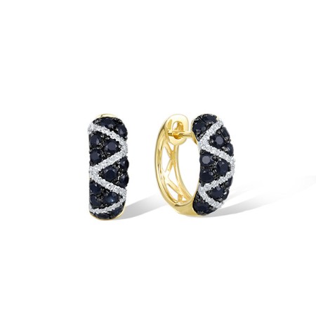 14KYWB Earrings Diamond,Blue Sapphire (E305598SAP14KYWB)