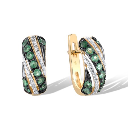 14KYWB Earrings Diamond,Emerald (E305599EMR14KYWB)