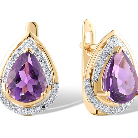 14KYW Earrings Amethyst,Diamond (E305605AME14KYW)