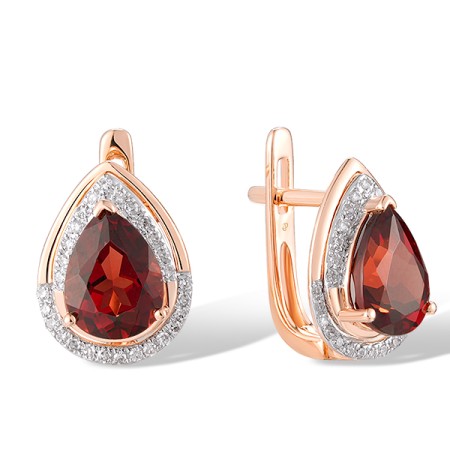 14KRW Earrings Diamond,Garnet (E305605GAN14KRW)