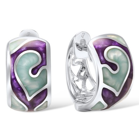 Sterling Silver Earrings Enamel (E305628ENA1SL925)