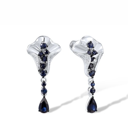 14KWB Earrings Blue Sapphire,Diamond (E305638SAP14KWB)