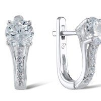 Sterling Silver Earrings White Cubic Zirconia (E305667WCZSL925)