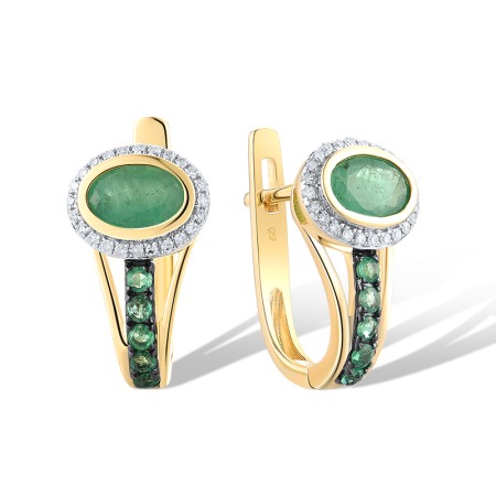 14KYWB Earrings Diamond,Emerald (E306069EMR14KYWB)