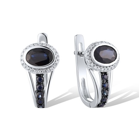 14KWB Earrings Diamond,Blue Sapphire (E306069SAP14KWB)
