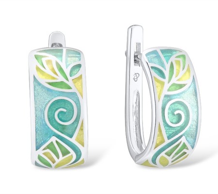 Sterling Silver Earrings Enamel (E306085AENM1SL925)