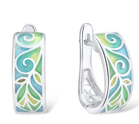Sterling Silver Earrings Enamel (E306085ENM1SL925)