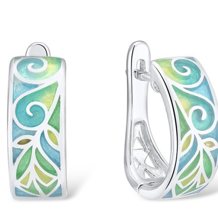 Sterling Silver Earrings Enamel (E306085ENM1SL925)
