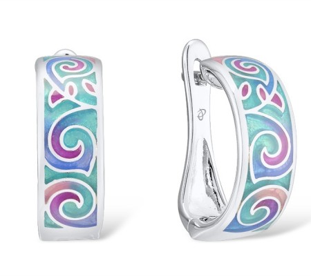 Sterling Silver Earrings Enamel (E306087ENM8SL925)