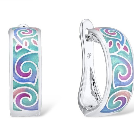 Sterling Silver Earrings Enamel (E306087ENM8SL925)