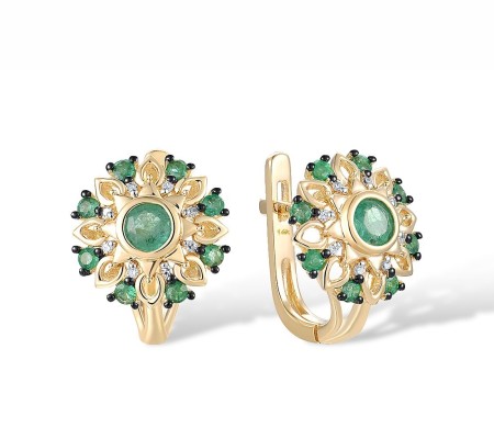 14KYWB Earrings Diamond,Emerald (E306211EMR14KYWB)