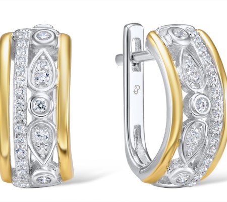 IONIC YELLOW PLATING Earrings White Cubic Zirconia (E306252WCZSP925)