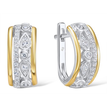 IONIC YELLOW PLATING Earrings White Cubic Zirconia (E306252WCZSP925)