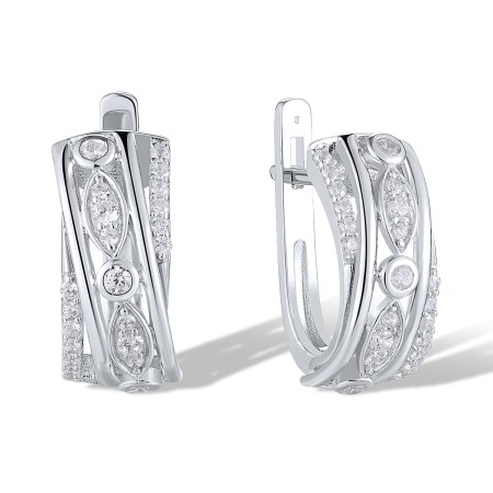 Sterling Silver Earrings White Cubic Zirconia (E306253WCZSL925)