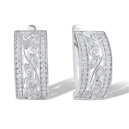 Sterling Silver Earrings White Cubic Zirconia (E306268WCZSL925)