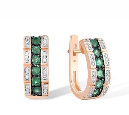 14KRWB Earrings Diamond,Emerald (E306380EMR14KRWB)