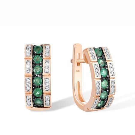 14KRWB Earrings Diamond,Emerald (E306380EMR14KRWB)