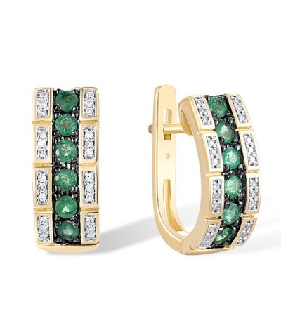14KYWB Earrings Diamond,Emerald (E306380EMR14KYWB)