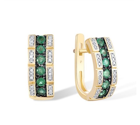 14KYWB Earrings Diamond,Emerald (E306380EMR14KYWB)
