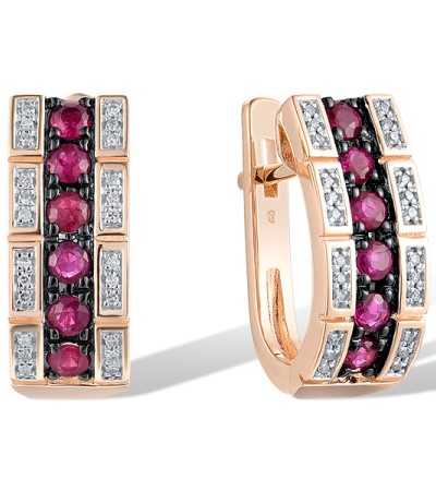 14KRWB Earrings Diamond,Ruby (E306380RUY14KRWB)