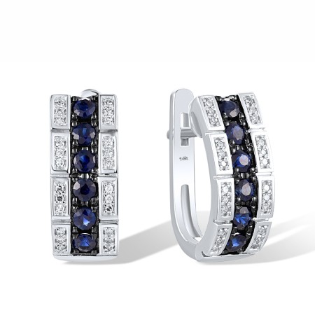 14KWB Earrings Blue Sapphire,Diamond (E306380SAP14KWB)
