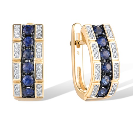 14KYWB Earrings Blue Sapphire,Diamond (E306380SAP14KYWB)