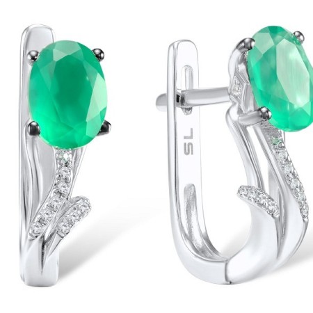 14KWB Earrings Diamond,Emerald (E306406EMR14KWB)