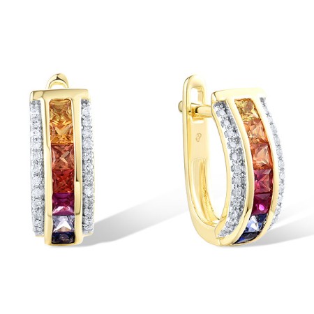 14KYW Earrings Diamond,Multi Colour Stone (E306446MUL14KYW)