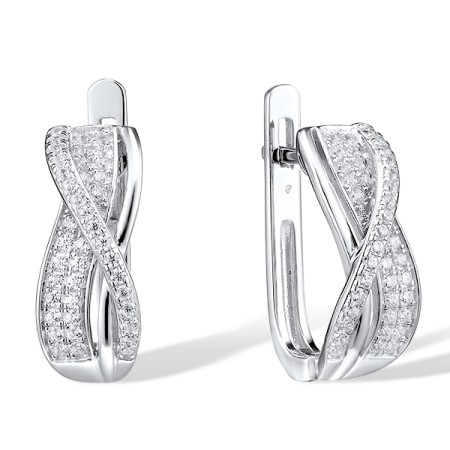 Sterling Silver Earrings White Cubic Zirconia (E306524SWCZSL925)
