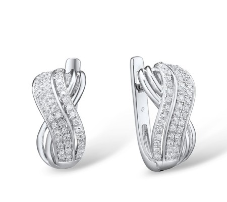 Sterling Silver Earrings White Cubic Zirconia (E306525SWCZSL925)