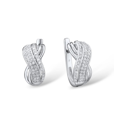 Sterling Silver Earrings White Cubic Zirconia (E306525SWCZSL925)