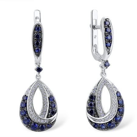 14KWB Earrings Blue Sapphire,Diamond (E306545SAP14KWB)